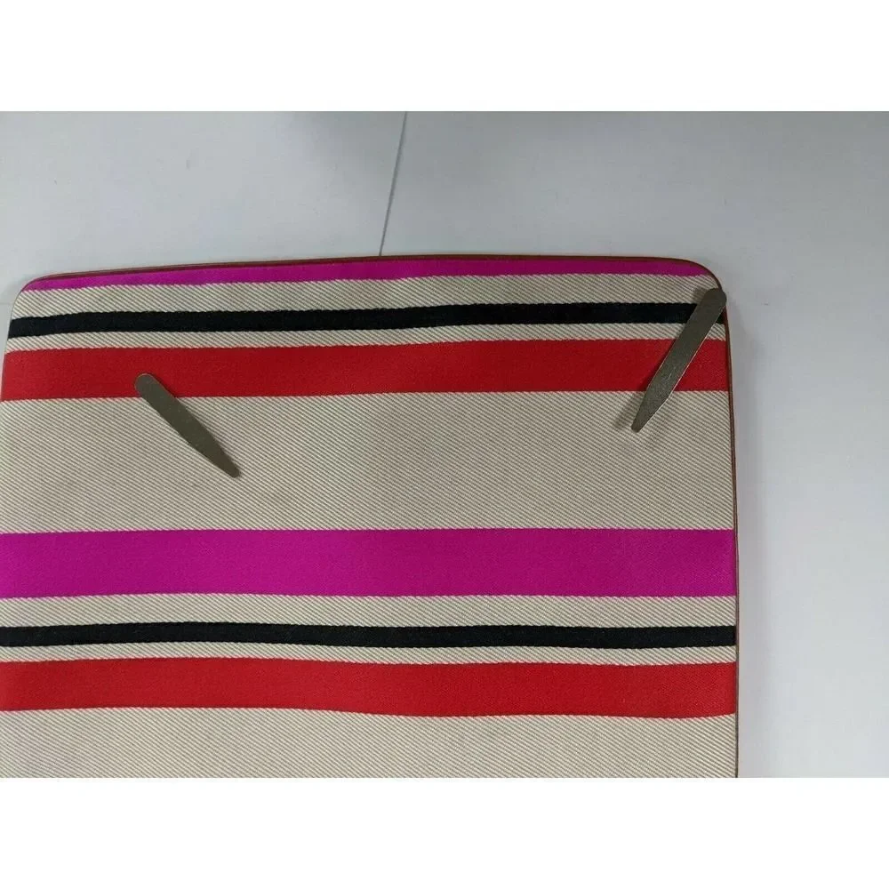 Kate Spade Bag Purse‎ Tan Pink Stripe Oversized Clutch Travel